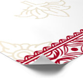 Indische Hochzeitsmaroon-Mandalas willkommen Poster (Ecke)