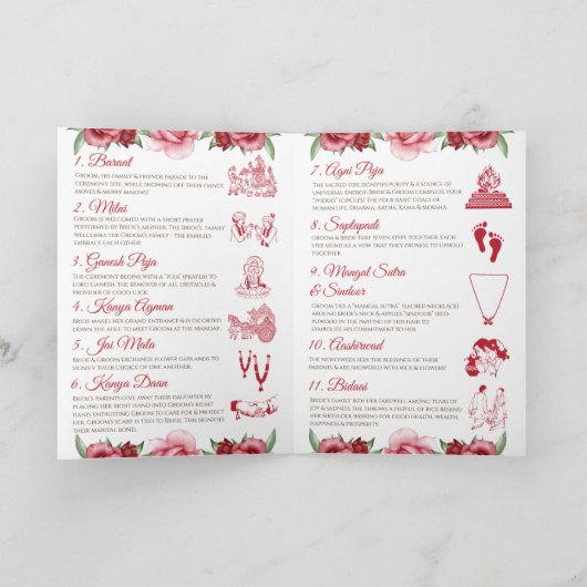 Indische Hochzeitsreise und Hochzeitsprogramm Programm (Innenseite)