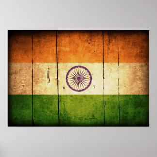 Indische Holzflagge Poster
