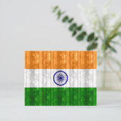 Indische Holzflagge Postkarte (Stehend Vorderseite)