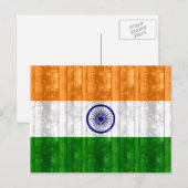 Indische Holzflagge Postkarte (Vorne/Hinten)