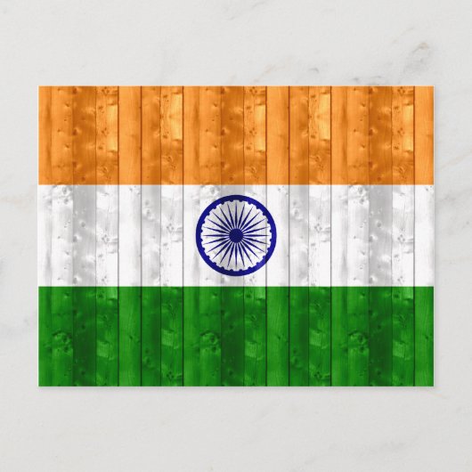 Indische Holzflagge Postkarte (Vorderseite)