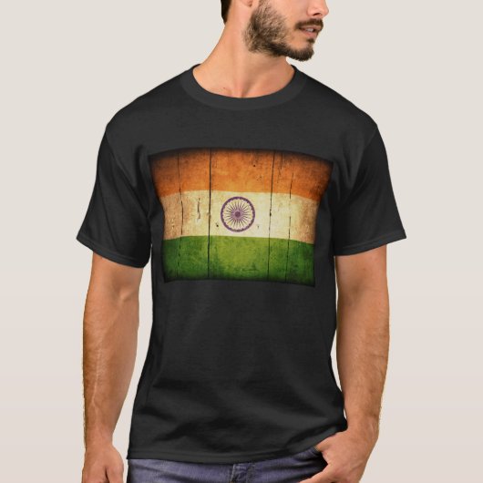 Indische Holzflagge T-Shirt (Vorderseite)