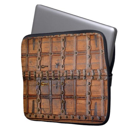 Indische Holztür Laptopschutzhülle (Vorderseite Links)