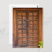 Indische Holztür Postkarte (Vorne/Hinten)