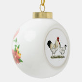Indische Hühner Keramik Kugel-Ornament (Links)