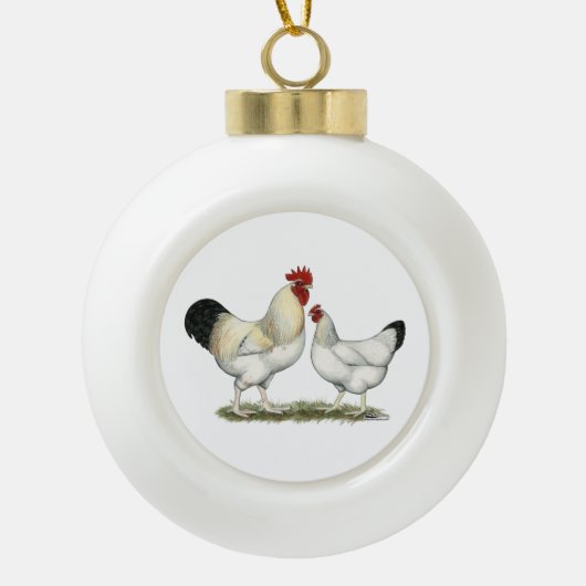 Indische Hühner Keramik Kugel-Ornament (Vorderseite)