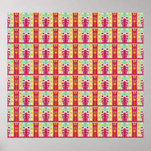 Indische Illustration des traditionellen Textildes Poster