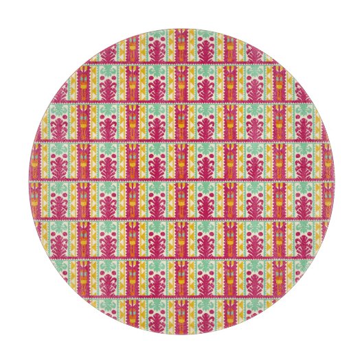 Indische Illustration des traditionellen Textildes Schneidebrett (Vorderseite)
