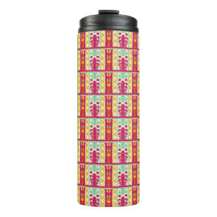 Indische Illustration des traditionellen Textildes Thermosbecher