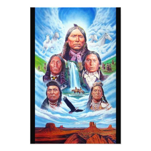 Indische indische Häuptlinge malen vertikal Fotodruck (Vorne)