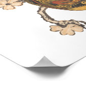 Indische Inspirierte Töpferkunst mit Blumendesign Poster (Ecke)