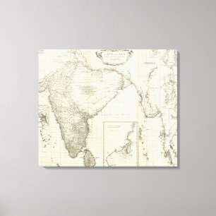 Indische Karte Leinwanddruck