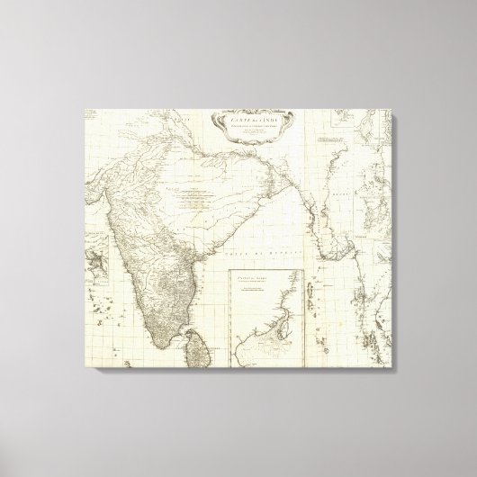 Indische Karte Leinwanddruck (Vorderseite)