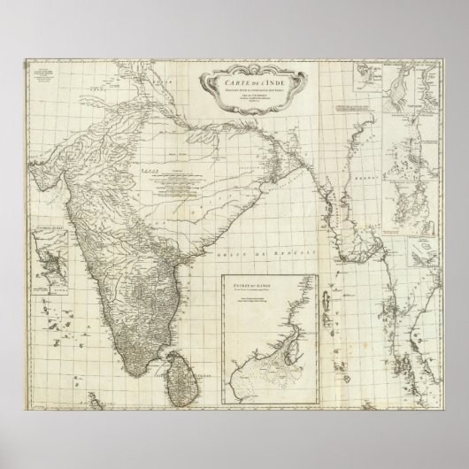 Indische Karte Poster (Vorne)