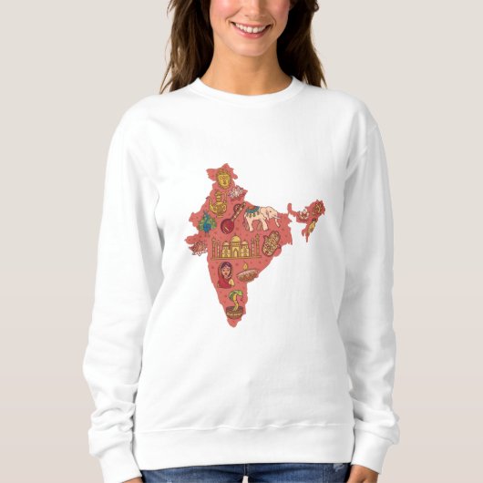 Indische Karte Sweatshirt (Vorderseite)