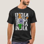 Indische Karte und Flagge Souvenir beunruhigt Indi T-Shirt (Vorderseite)