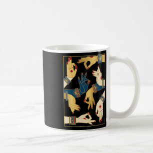 Indische klassische Tanz-Mudras Bharatanatyam Spir Kaffeetasse