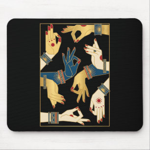 Indische klassische Tanz-Mudras Bharatanatyam Spir Mousepad