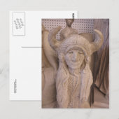 Indische Kopfskulptur Postkarte (Vorne/Hinten)