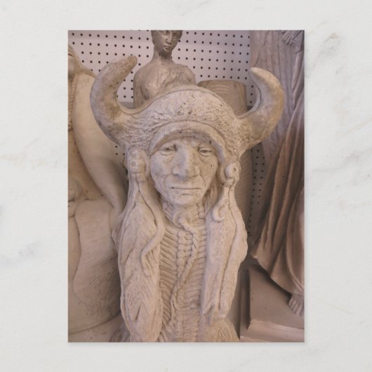 Indische Kopfskulptur Postkarte (Vorderseite)