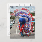 Indische Kostüme, traditionelle Mas, Karneval Postkarte (Vorne/Hinten)