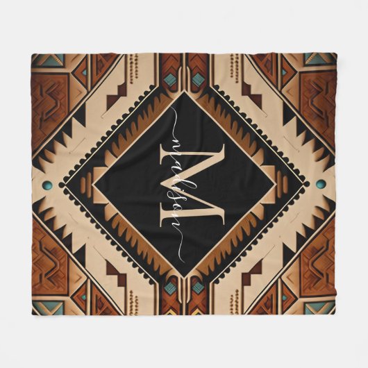 Indische Kultur Boho Style Fleecedecke (Vorderseite (Horizontal))
