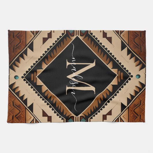 Indische Kultur Boho Style Geschirrtuch (Horizontal)