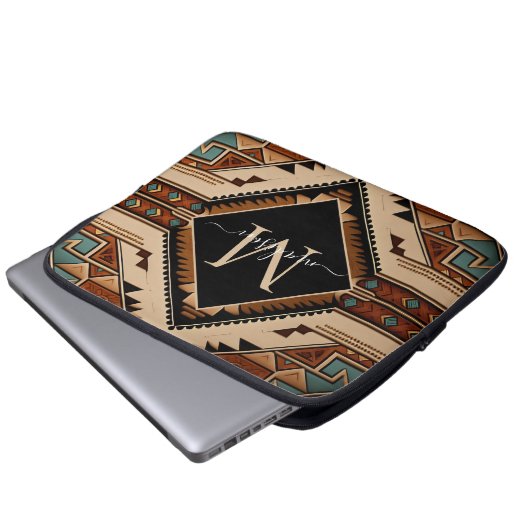 Indische Kultur Boho Style Laptopschutzhülle (Vorne Knopf)