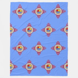 Indische Kultur - Kachina Zia Symbol 1 Fleecedecke