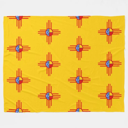 Indische Kultur - Kachina Zia Symbol 2 Fleecedecke (Vorderseite (Horizontal))