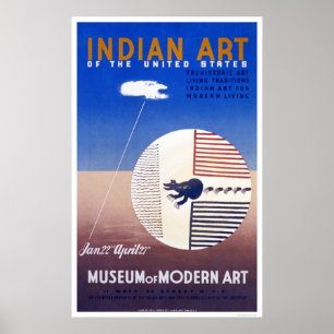 Indische Kunst in Amerika 1936 WPA Poster