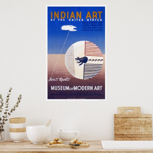 Indische Kunst in Amerika 1936 WPA Poster (Küche)