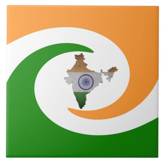 Indische Landesflagge Fliese (Vorderseite)