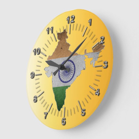 indische Landesflagge Große Wanduhr (Winkel)