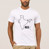Indische Landeskarte Gestalt Indiens Landesgrenze T-Shirt (Vorderseite)