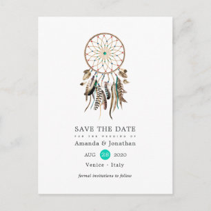 Indische Legende Tribal Boho Hochzeit Termin vorme Ankündigungspostkarte