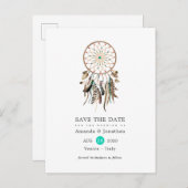 Indische Legende Tribal Boho Wedding Save the Date Ankündigungspostkarte (Vorne/Hinten)