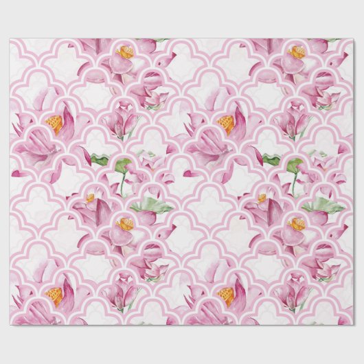 Indische Lotus-Blume Geschenkpapier (Flach)