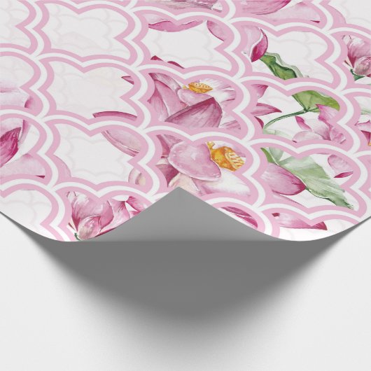Indische Lotus-Blume Geschenkpapier (Ecke)