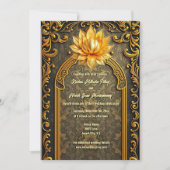 Indische Lotus-Blume Hindi Hindu Einladung (Vorderseite)