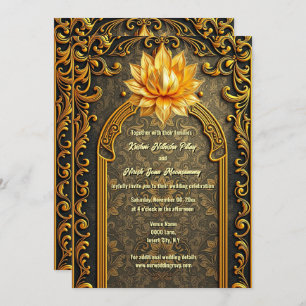 Indische Lotus-Blume Hindi Hindu Einladung