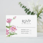 Indische Lotus-Blume RSVP Karte (Stehend Vorderseite)
