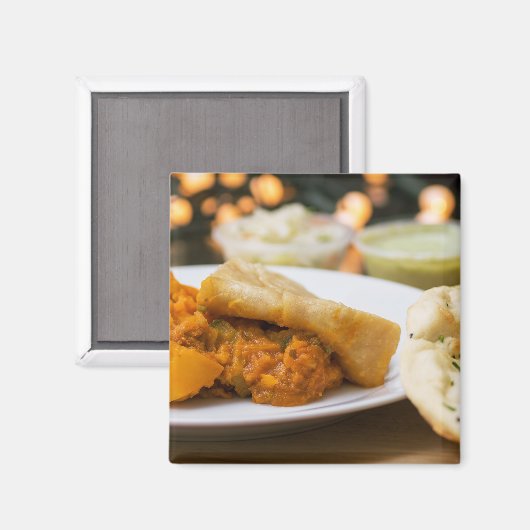 indische Mahlzeit Magnet (Vorderseite/Rückseite)