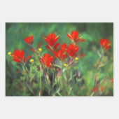 Indische Malerei mit Pinsel Original Wildblume Art Geschenkpapier Set (Vorderseite 2)