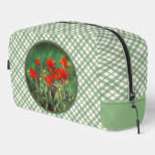 Indische Malerei mit Pinsel Original Wildblume Art Waschbeutel (Rechte Ecke)