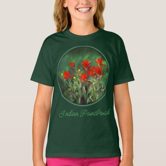 Indische Malerei mit Pinsel - Originale Blume Art T-Shirt (Vorderseite)
