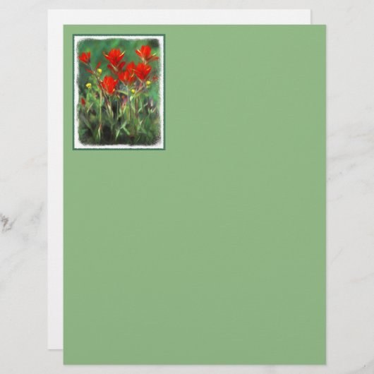 Indische Malerei mit Pinsel - Originelle Blume (Vorne/Hinten)