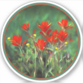 Indische Malerei mit Pinsel - Originelle Blume Aufkleber (Vorderseite)