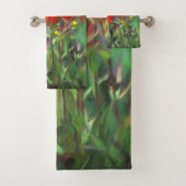 Indische Malerei mit Pinsel - Originelle Blume Badhandtuch Set (Insitu)